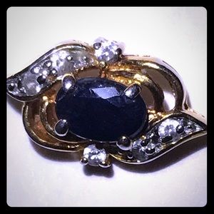 Ceylon Sapphire & Diamond Pendant